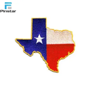 Pinstar fábrica pano bandeira texas personalizado bordado patches