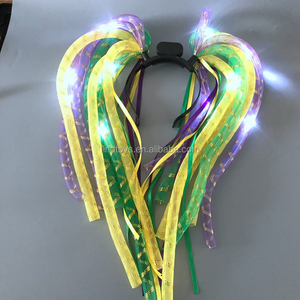 Findtoys أدى المعكرونة عقال يتوهج في الظلام hairhoop لماردي غرا حزب التموين - Product Image 5