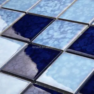 Mosaico de azulejos de porcelana para piscina, venta directa de fábrica