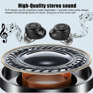 Tahan Keringat BT5.0 Tak Terlihat Noise Cancelling In-Ear Headset Mini Tws Nirkabel Bluetooth Earbud <span class=keywords><strong>Earphone</strong></span> dengan 15Hrs Pengisian Kotak - Product Image 3