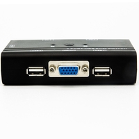 Conmutador KVM USB 2.0 de 2 Puertos con 2 Cables VGA USB para Controlar 2 Computadoras para Compartir Mouse/Teclado/Monitor/Impresora