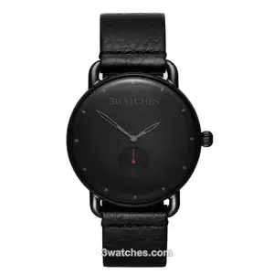 Hardern dome glass new designed man watch all black leather watch