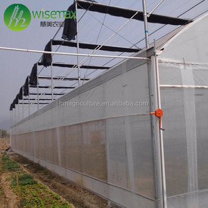 Grande serre à melon à tunnel multi-travée à cadre galvanisé préfabriqué monocouche avec couvercle en PE - Product Image 2