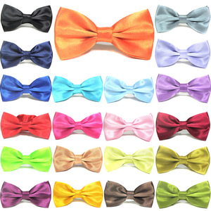 All'ingrosso di colore solido stile personalizzato <span class=keywords><strong>uomo</strong></span> <span class=keywords><strong>papillon</strong></span> 100% poliestere formale cravatta a farfalla per adulti - Product Image 1