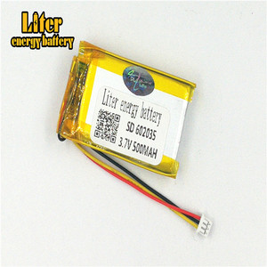 1.25-3 P 3.7 V 602035 mah 500 lithium polymer lipo rechargeable battery li ion Solar lithium battery with PCM - Product Image 1
