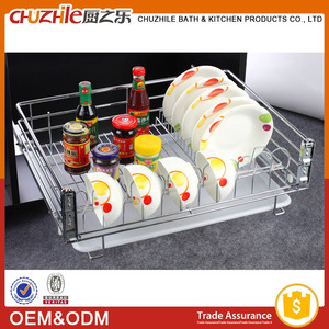 Correderas cocina cajón de almacenamiento cesta platos basket pull out cocina canasta de acero inoxidable - Product Image 1
