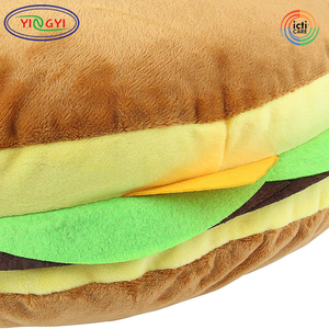 D208 Cheeseburger oreiller moelleux en peluche Hamburger ODM doux <span class=keywords><strong>Burger</strong></span> nourriture en peluche jouet cadeau Halloween Costume en peluche Hamburger coussin - Product Image 2