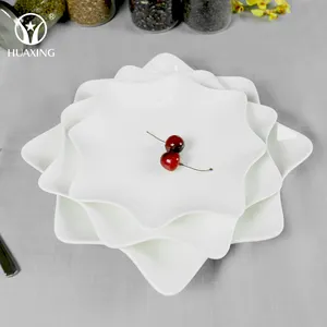 Super Wit Decoratieve Platen Porselein Dessert Keuken Servies Voor Foodware