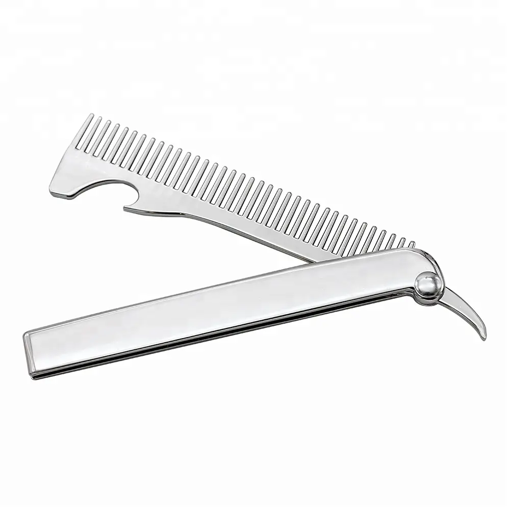 Beard & Moustache Styling Comb Metal Teeth Folding Man Pocket Comb