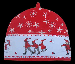 New Design 100% Cotton Christmas Kitchen Apron Set Apron Oven Mitt <strong>Pot</strong> Holder <strong>Tea</strong> Cozy Table Cloth Set - Product Image 5