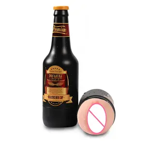 Beer Bottle brinquedo do sexo forma realista bunda vagina masturbador bolso buceta vibração masturbação copo para homens