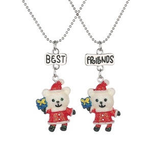 Los niños mejor amigo para siempre de dibujos animados de animales COLLAR COLGANTE para niñas niño adolescente amistad BFF para <span class=keywords><strong>3</strong></span>