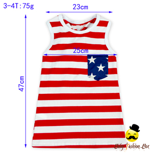 Nouveau-né Vêtements 4ème De Juillet Maman et Moi Rouge et Blanc Bande Bébé Débardeurs - Product Image 5