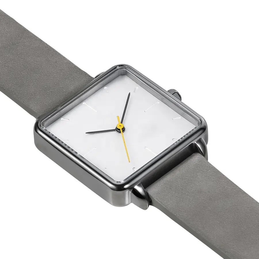 IP Black Case square quartz wrist watch watches for business men white dial minimalist watch