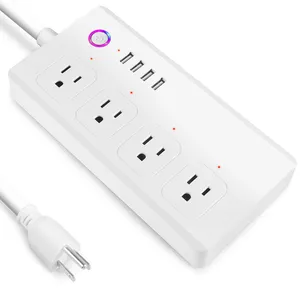 ONS Standaard WiFi Smart Power Strip 4 Outlets en 4 USB Poorten Compatibel met Alexa en Google Assistent