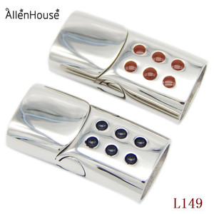 רב-גדלים 8x 4mm/11x 4mm/11x5.5mm 316 נירוסטה לדחוף כפתור שטוח צמיד עור תכשיטי רכיבים