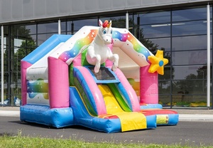 Château gonflable combiné avec toboggan licorne WINSUN pour enfants, location intérieure et extérieure - Product Image 3