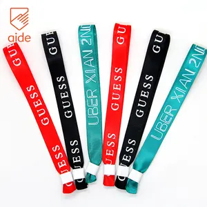 Pulseira de bloqueio de deslize personalizada, pulseira tecido têxtil com trava para eventos