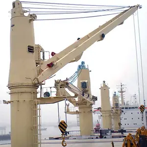 Nucleon Port kullanılan deniz gemi güvertesi pergel vinç hidrolik 30 ton 35 ton knuckle boom offshore vinç satılık