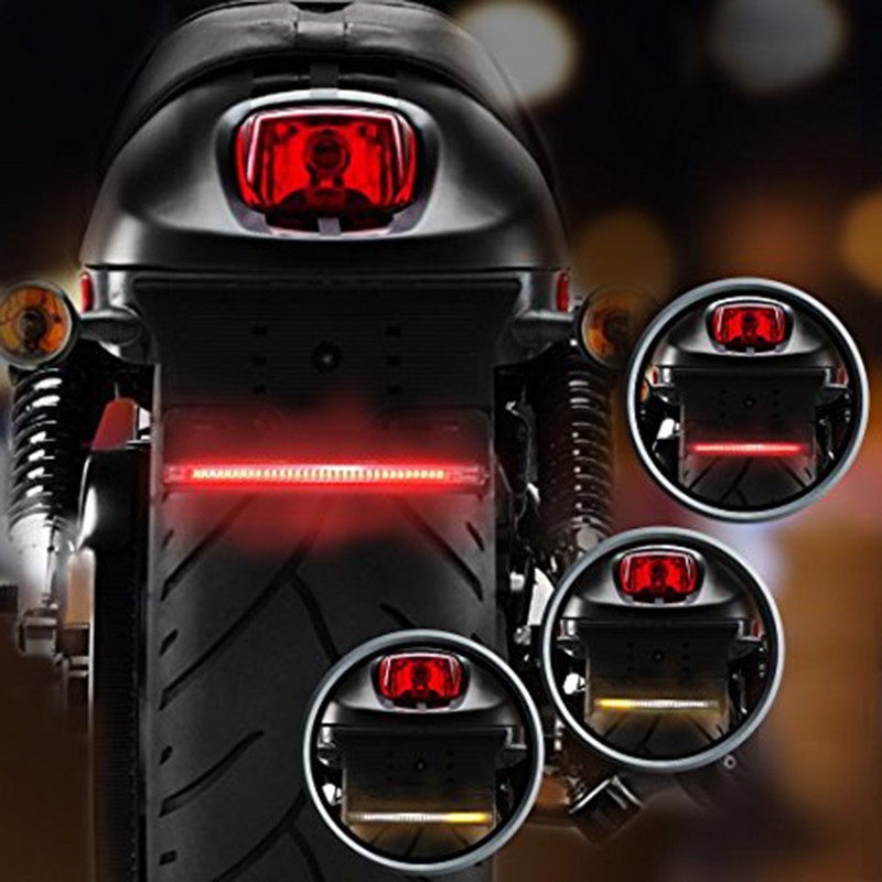 Luce Freno Posteriore Per Moto, Universale, Flessibile, Colore Rosso, 12V, Connessione A 3 Fili, Facile Installazione