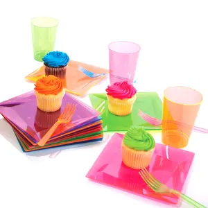 Diverse Neon Plastic Bekers Glow In The Dark Party Cup Lichten Borrelglas