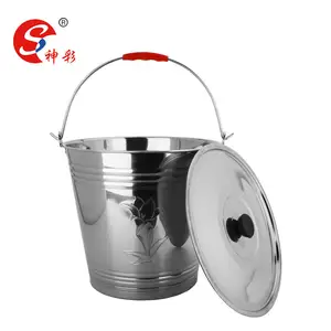 stainless steel water bucket with pattern many size