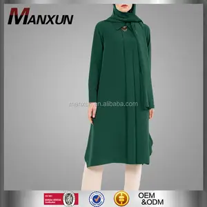 Abaya 2017 High Quality Islamic Clothing Ladies Blouses Shirt Muslim Long Top For Women Slim Turkish Tunics