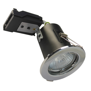 Le feu en acier évalué GU10 Downlights fixe/inclinaison avec des ampoules de LED tache de <span class=keywords><strong>plafond</strong></span> couleur blanche de nickel de satin de chrome - Product Image 4