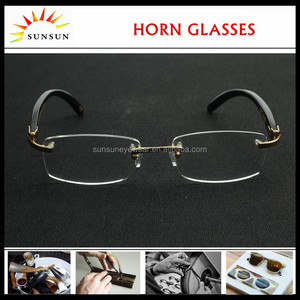 Kostenloses Logo graviert Büffelhorn randlosen Brillen gestell mit Wechsel objektiv - Product Image 2