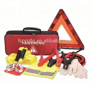 Kit d'outils d'urgence pour voiture, 3 en 1, aide sur la route, outils avec câble de poinçonnage, corde de remorquage, triangle d'avertissement, livraison gratuite