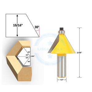 Roteador de carpintaria, haste L-N040-3 1 peça 1/4 e 1/2 polegadas 30 graus chanfro e <span class=keywords><strong>bits</strong></span> para trabalhar madeira - Product Image 1