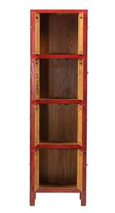 Chinese Antique Red Slim <strong>Tall</strong> <strong>Cabinet</strong>