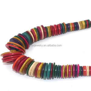 여성 나무 부족 코코넛 나무 비즈 목걸이 남성 민족 boho 쥬얼리 - Product Image 3