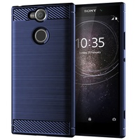 Eco-friendly soft TPU material brushed pattern shockproof blu Japanese cell phone back cover cases for Sony Xperia XA2