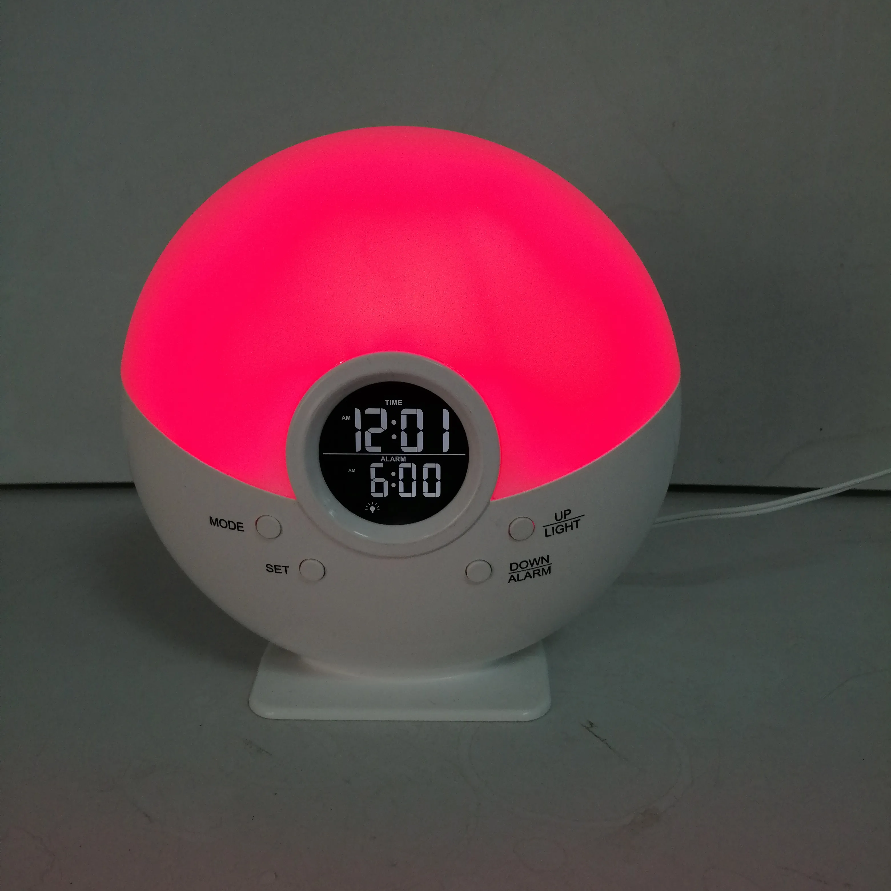 2024 Hot Bedroom Wake Up Light Alarm Clock,Sunrise Alarm Clock,FM Radio Alarm Clock 7 Color Changing LED Light