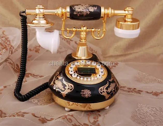 Europese Keramische Vaste Telefoon Antieke Decoratieve Draadgebonden Telefoon