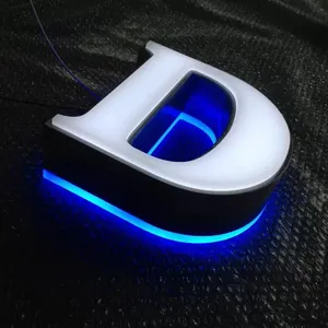 新款 LED 背光字母明亮的发光字符面对点燃的标志通道字母