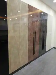 Alto brillo de mármol de diseño de puertas de gabinete de cocina de laca paneles mdf Junta precio nigeria