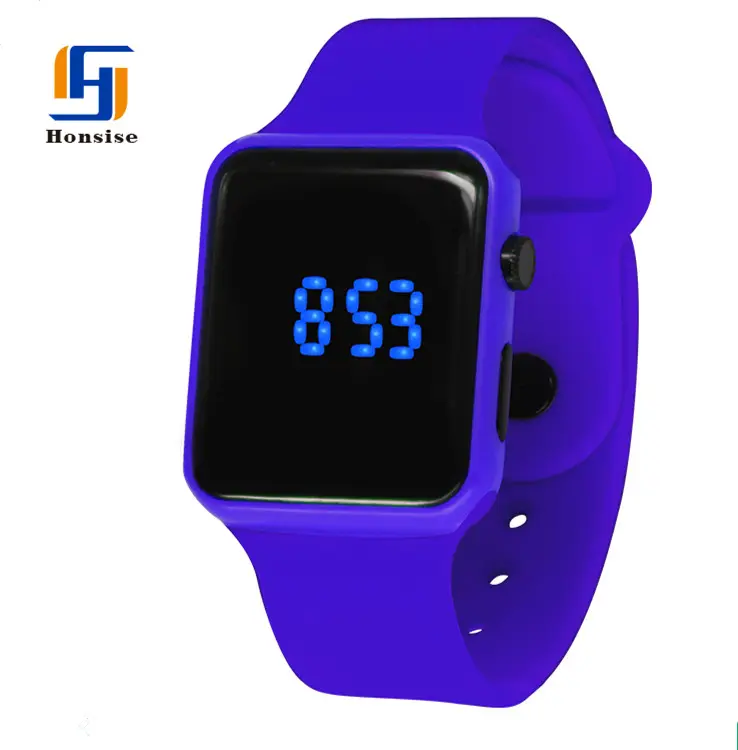 Fashion Blue Light LED Wrist Watch Man Brand Watches Digital Plastic Square Unisex Time and Date Display,daily Water Resistant