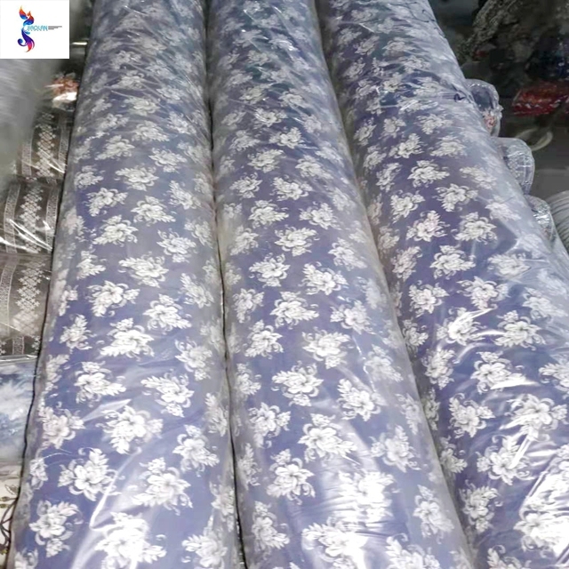 2019 New style rayon print stock lot fabric in Dubai