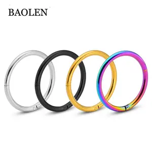 Stainless Steel gold plated small hoop Earrings round closed Nose Ring Jewelry wholesale