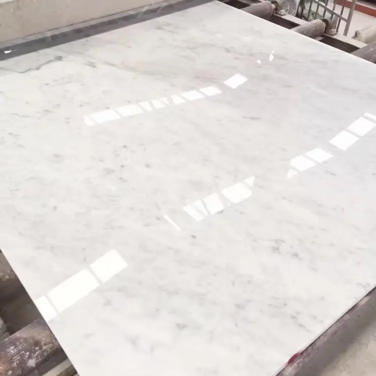 Italian Bianco Carrara Venato白Marbleポリッシュ2センチメートル3センチメートルビッグスラブ