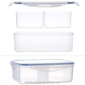 BPA-Free Plastic Airtight Food Storage Containers 2 Compartment Bento Boxes Meal Prep Containers for Kitchen and School