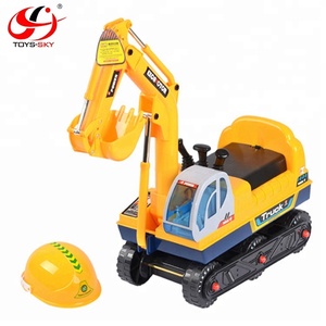Auto <span class=keywords><strong>a</strong></span> <span class=keywords><strong>Pedali</strong></span> di Alta Qualità per Bambini, Giocattolo Elettrico Mini Trattore, Escavatore Cavalcabile con Casco - Product Image 1