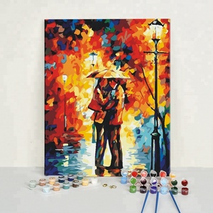 Peinture à l'huile colorée pour couples, impression par numéros, diy bricolage, pour enfants - Product Image 1