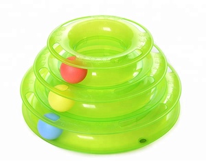 Hot sale Super Fun <span class=keywords><strong>3</strong></span> layers plastic tower cat track toy Interactive cat toy - Product Image 3