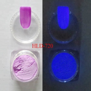 Arte del chiodo della polvere polvere del pigmento fotoluminescente glow in the dark,nail set acrilico in polvere articolo: HLD-720 incandescente colore: viola - Product Image 3