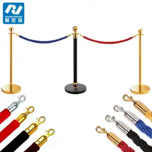 ควบคุมฝูงชน Stanchion 5 'เชือกกำมะหยี่สีแดง