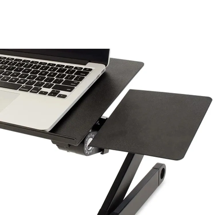 Venta caliente portátil plegable ajustable de aluminio portátil con ventilador de refrigeración y el ratón Pad para el ordenador portátil y Macbook