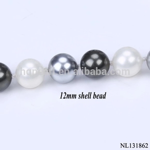 <strong>Chunky</strong> Sea Shell Bead Necklace High End <strong>Costume</strong> Jewelry - Product Image 2